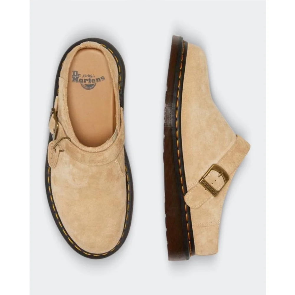 🆕️ Dr Martens Isham Desert Oasis Tan Suede Mules Womens 11 Men 9 Streetwear - Picture 2 of 16